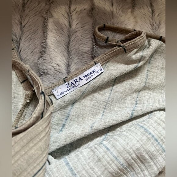 Zara Striped Flowy Jumpsuit with Straps Size Small - Picture 6 of 10